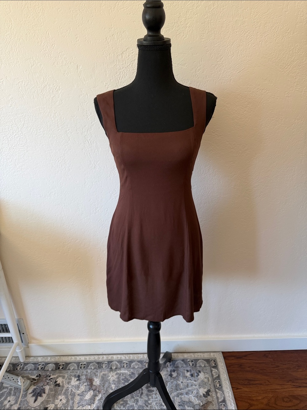 NWT REFORMATION Classic Square-Neck Brown Women's Dress SIZE 2